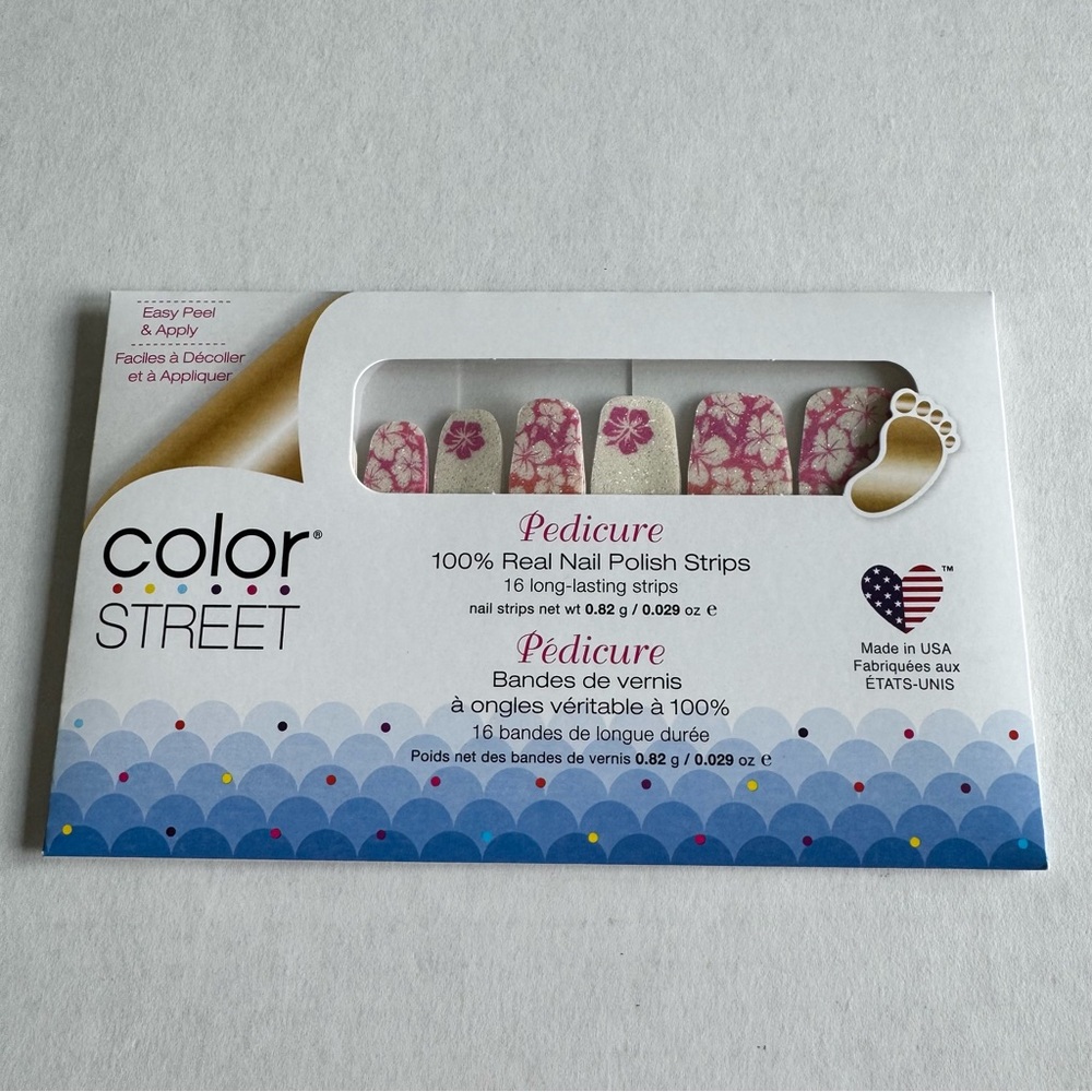 *Retired* Color Street: Hibiscus Kiss (Pedicure) | Floral Tropical Summer Pink - Picture 3 of 15